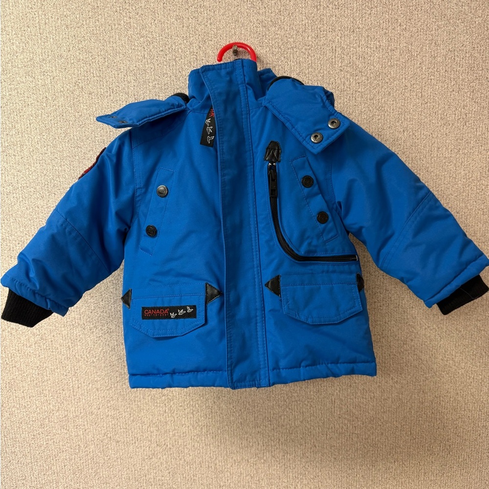 Canada WeatherGear Boys‎ Baby Size 12M Blue Parka Insulated hooded snow jacket